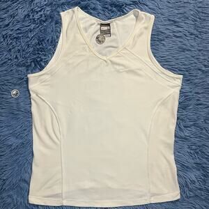 VINTAGE Nike Fit Dry Tank Top Shirt Size Large Youth Active Sports White Y2K